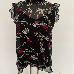 Vero Moda Black Floral Sheer Blouse